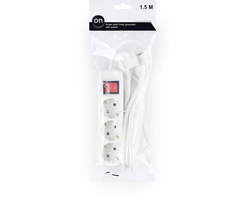 ON Extension lead 3-way grounded with switch, 1.5m