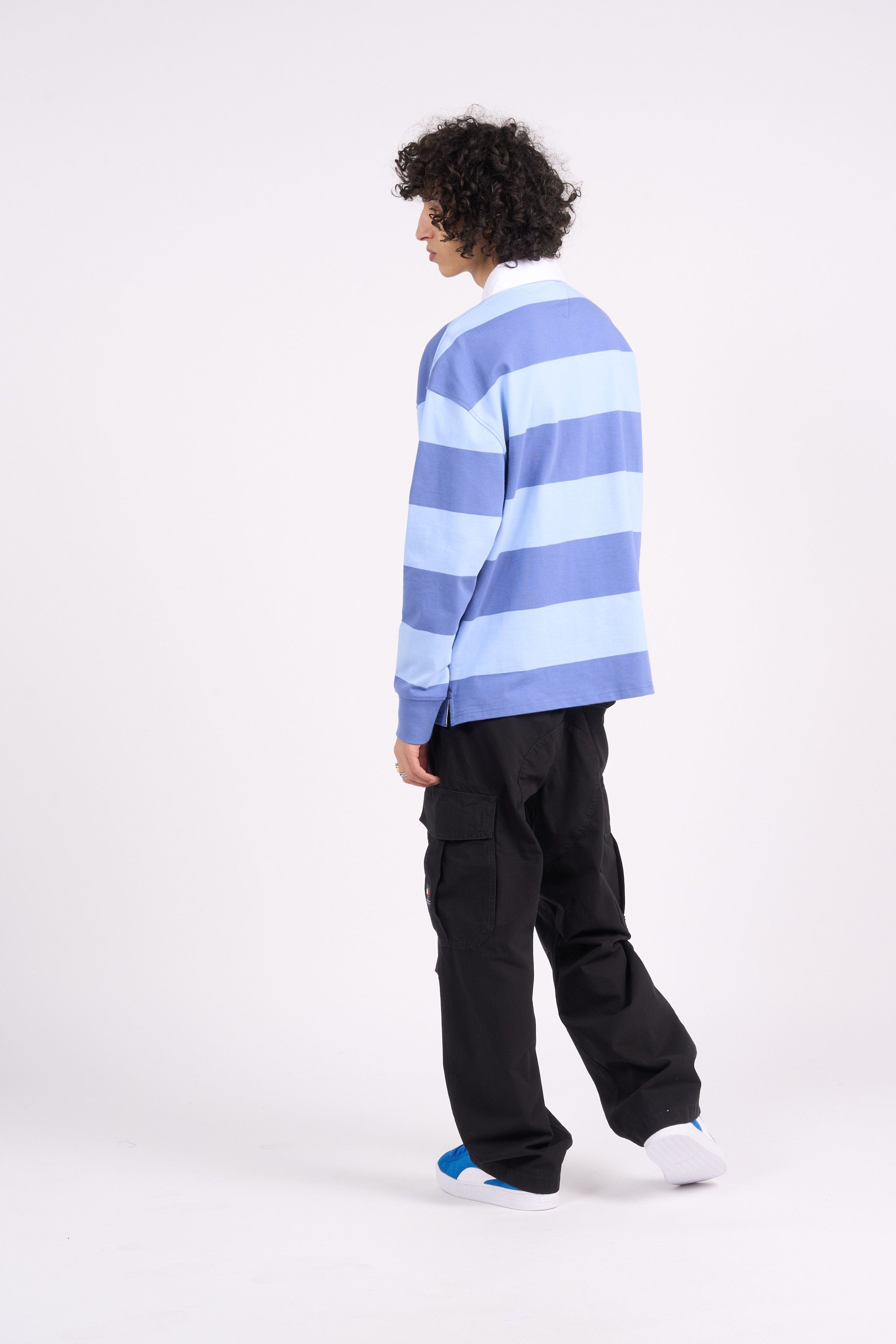 TOMMY JEANS Polo TJM RLX LINEAR STRIP Bleu