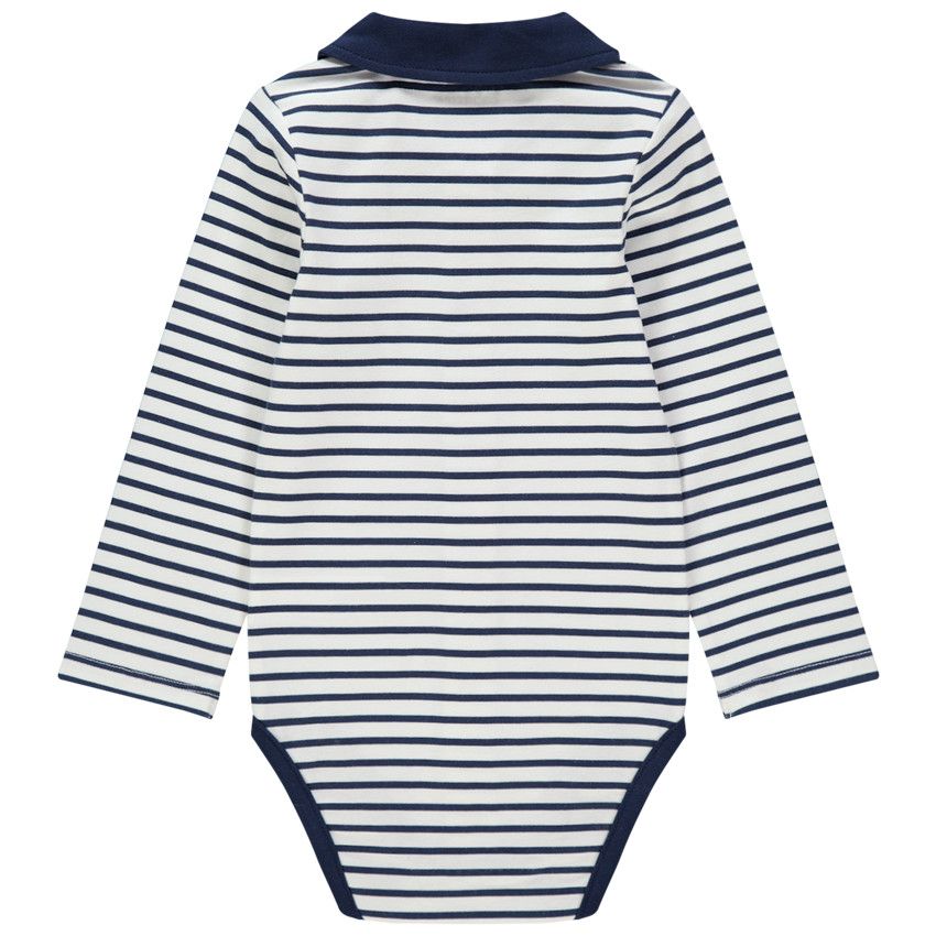 Lot de 2 bodies manches longues uni/rayé - Ecru