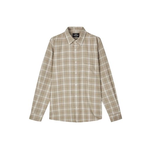 Mads Nørgaard Alaska Flannel Check Sune Skjorte, Vanilla Ice/Silver Sage Check, XXL