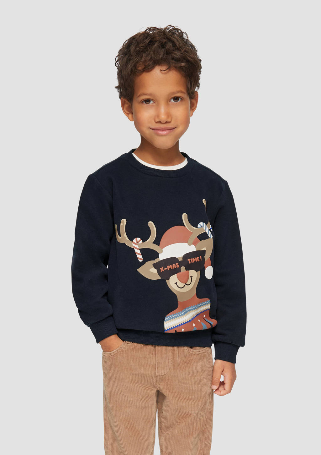 s.Oliver kersttrui blauw