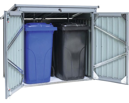 WESTMANN 2-baks afvalcontainer inclusief gasveren, 158 x 101 x 134 cm, antraciet