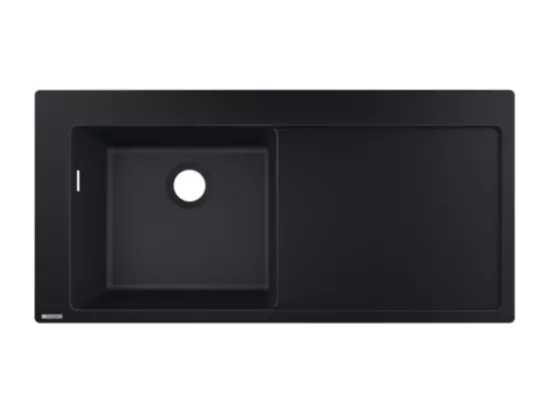 Evier à encastrer 1 bac HANSGROHE S51 450 égouttoir à droite sans vidage noir graphite