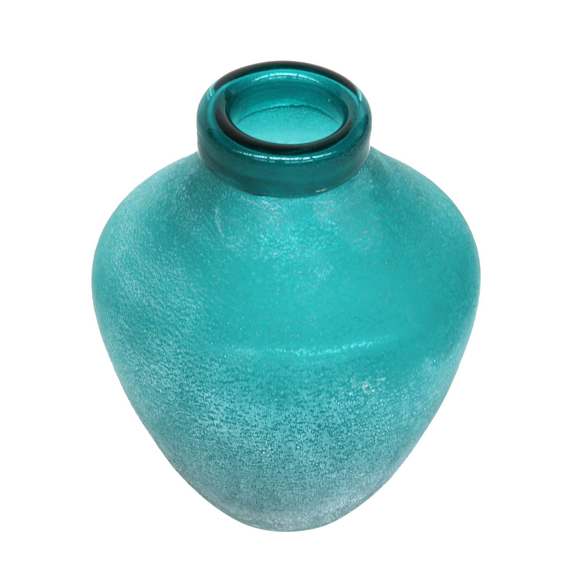 Glasflasche 'Limar', blau, Ø 14 cm, H 18 cm von fischer's lagerhaus