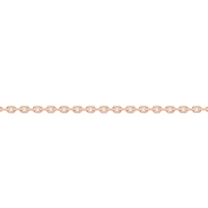 Chaîne femme 40 cm - Forçat diamanté - Or rose 18 Carats - Largeur 0.97 mm