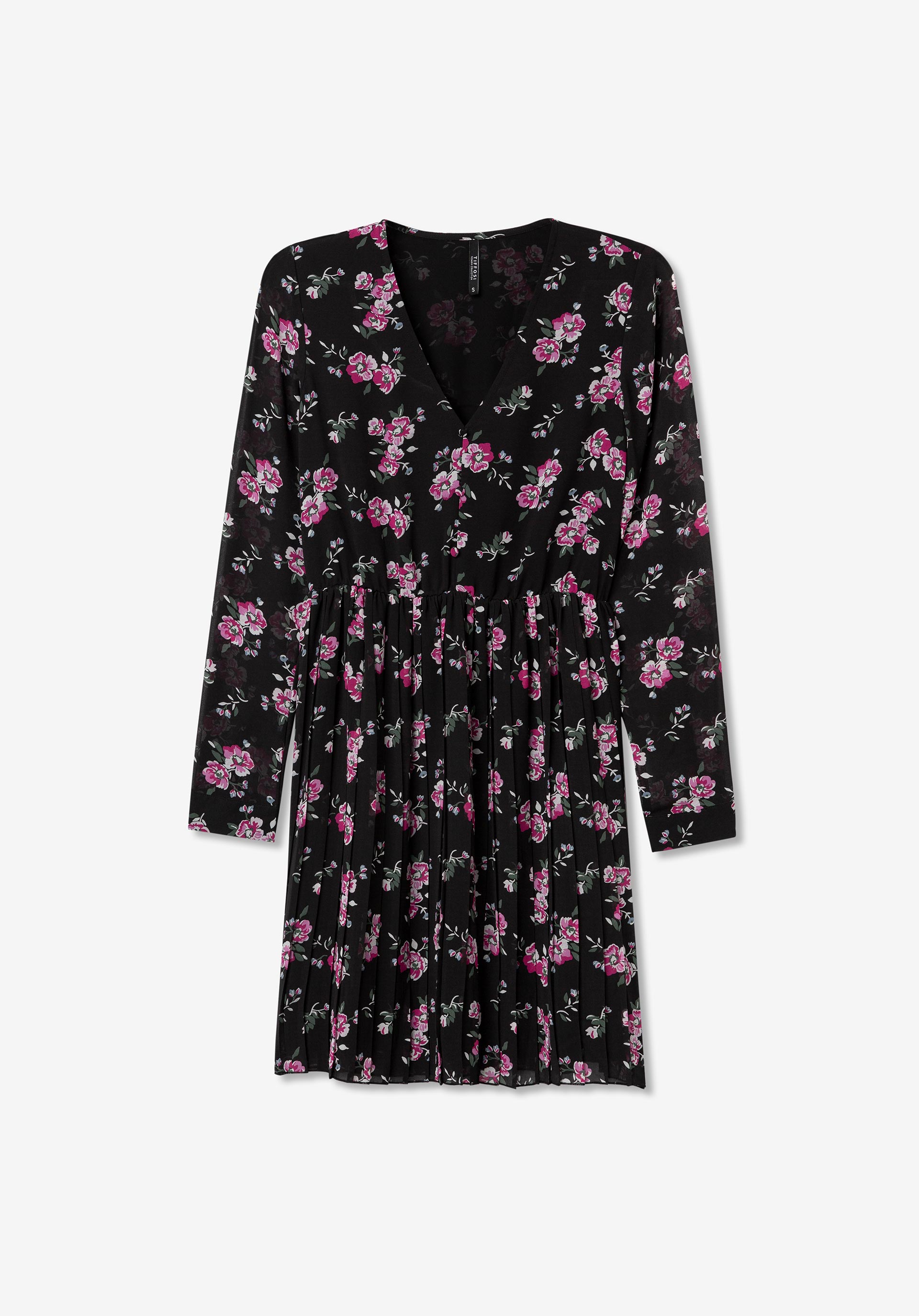 Vestido Estampado Floral Plissado