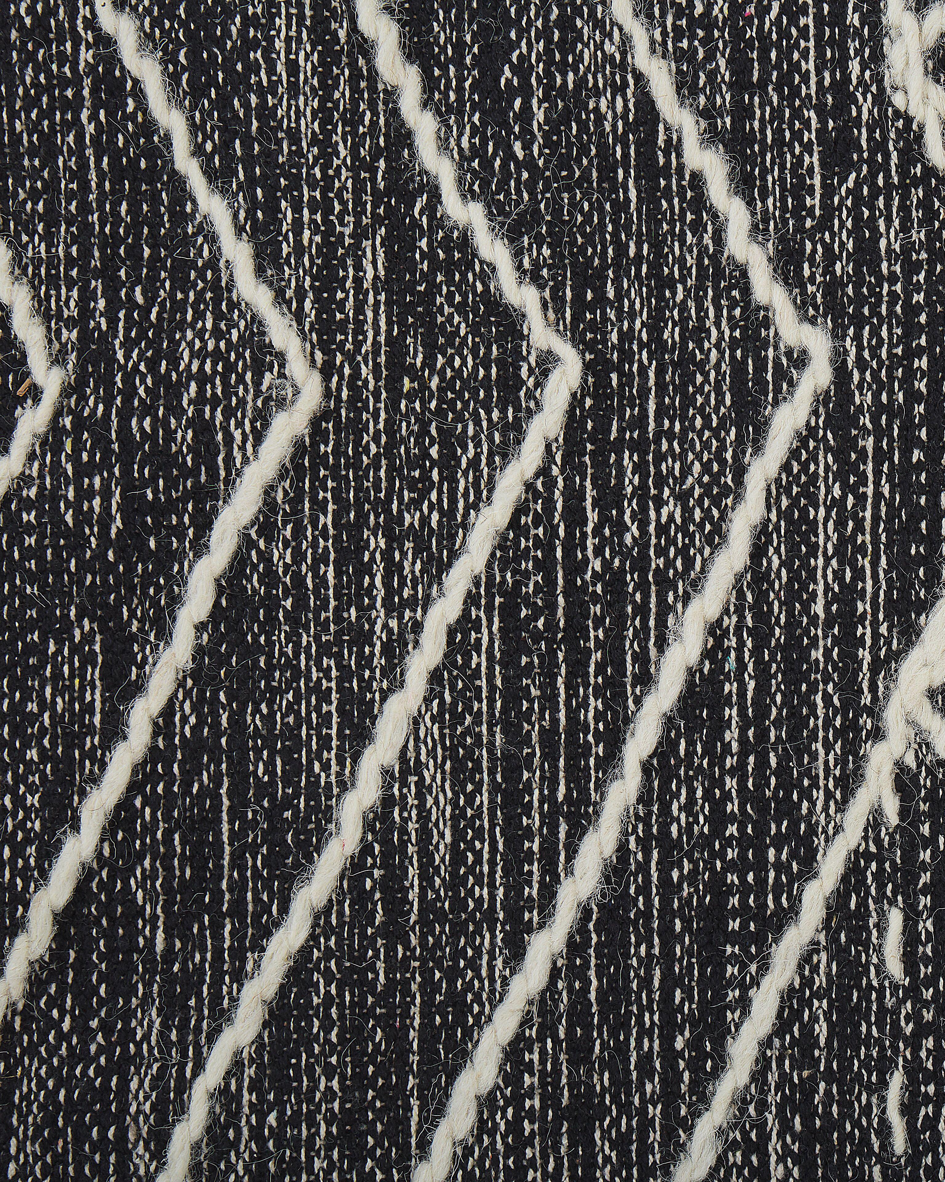 Vloerkleed KHENIFRA Zwart 160 x 230 cm Katoen