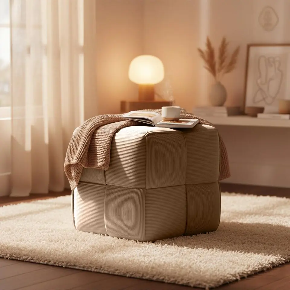 CLP Hocker Forinta Ribstof - taupe