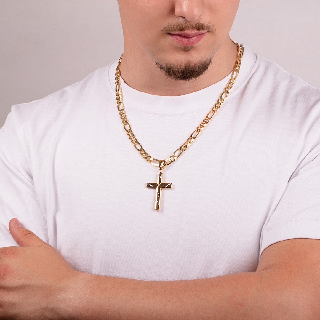 Anhänger 750/18 K Gelbgold Kreuz 50 x 30mm