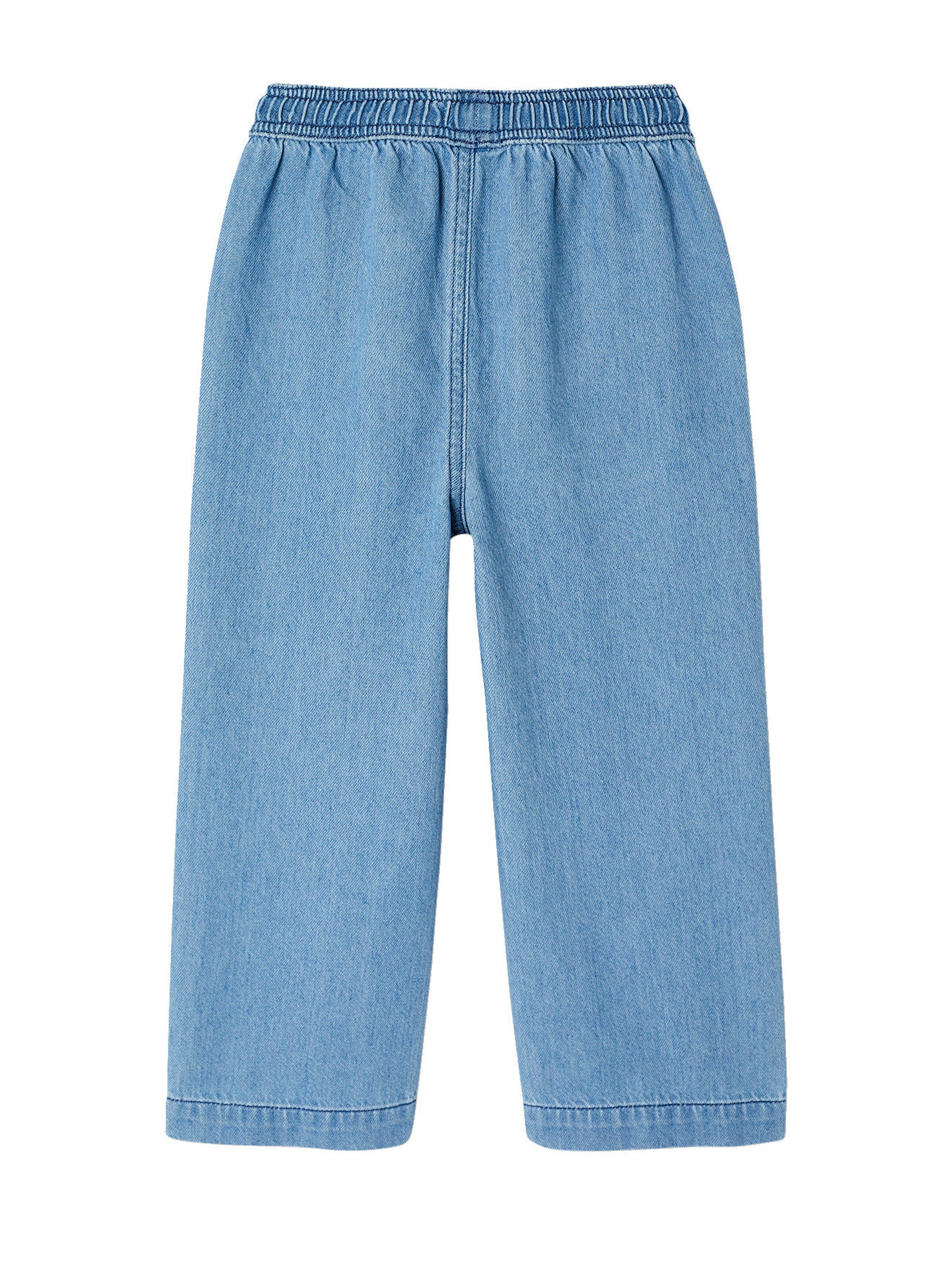 Vertbaudet Mädchen Loose-fit-Jeans mit Dehnbund, Bundweite verstellbar mittelblau