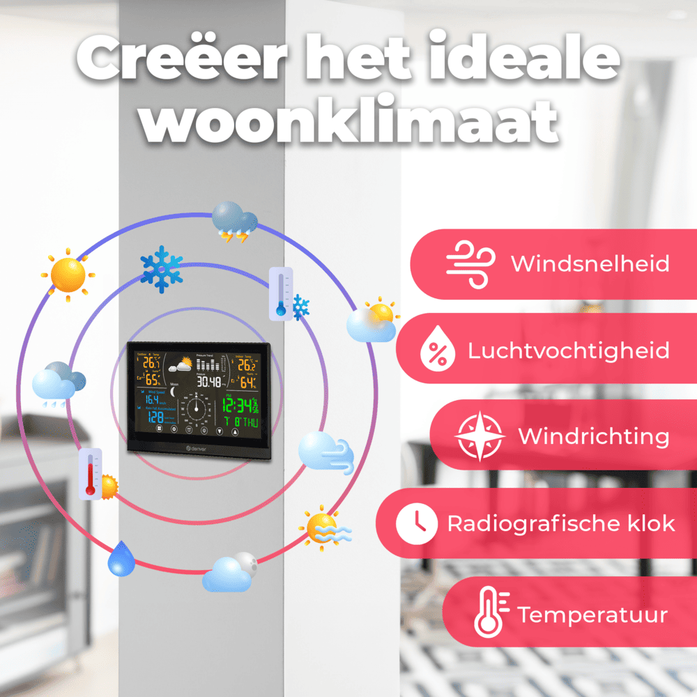 Denver WS650 Binnen en Buiten 8-in-1 weerstation