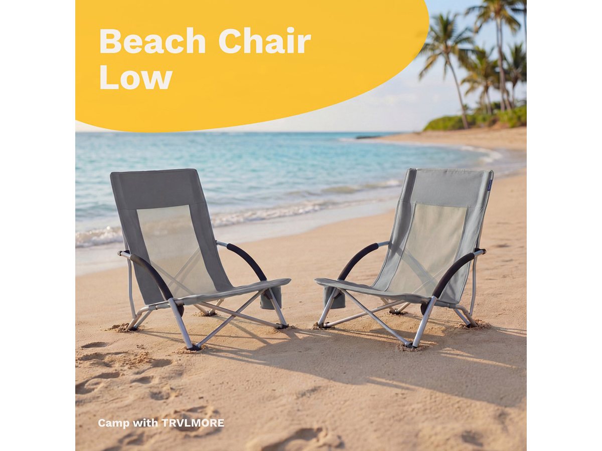 Trvlmore Beach Chair Low Grey strandstoel - Set van 2