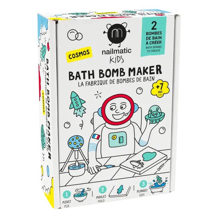 Nailmatic Kids Coffret La Fabrique de bombes de bain Cosmos - 2 bombes | Bleu