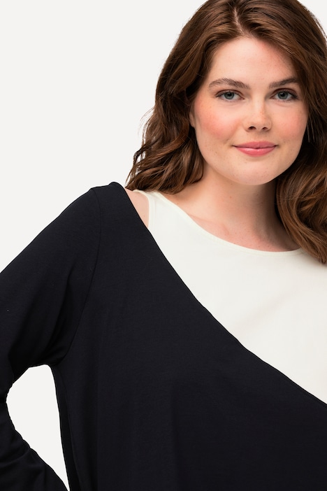 Shirt, Cut-Out, Rundhals, Langarm, Biobaumwolle