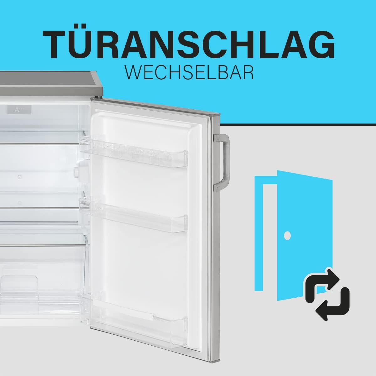 Bomann Réfrigérateur 133L blanc VS2195-1-blanc, Capacité nette : 133 litres, Éclairage intérieur à DEL, Contrôle de la température en continu, 3 clayettes en verre