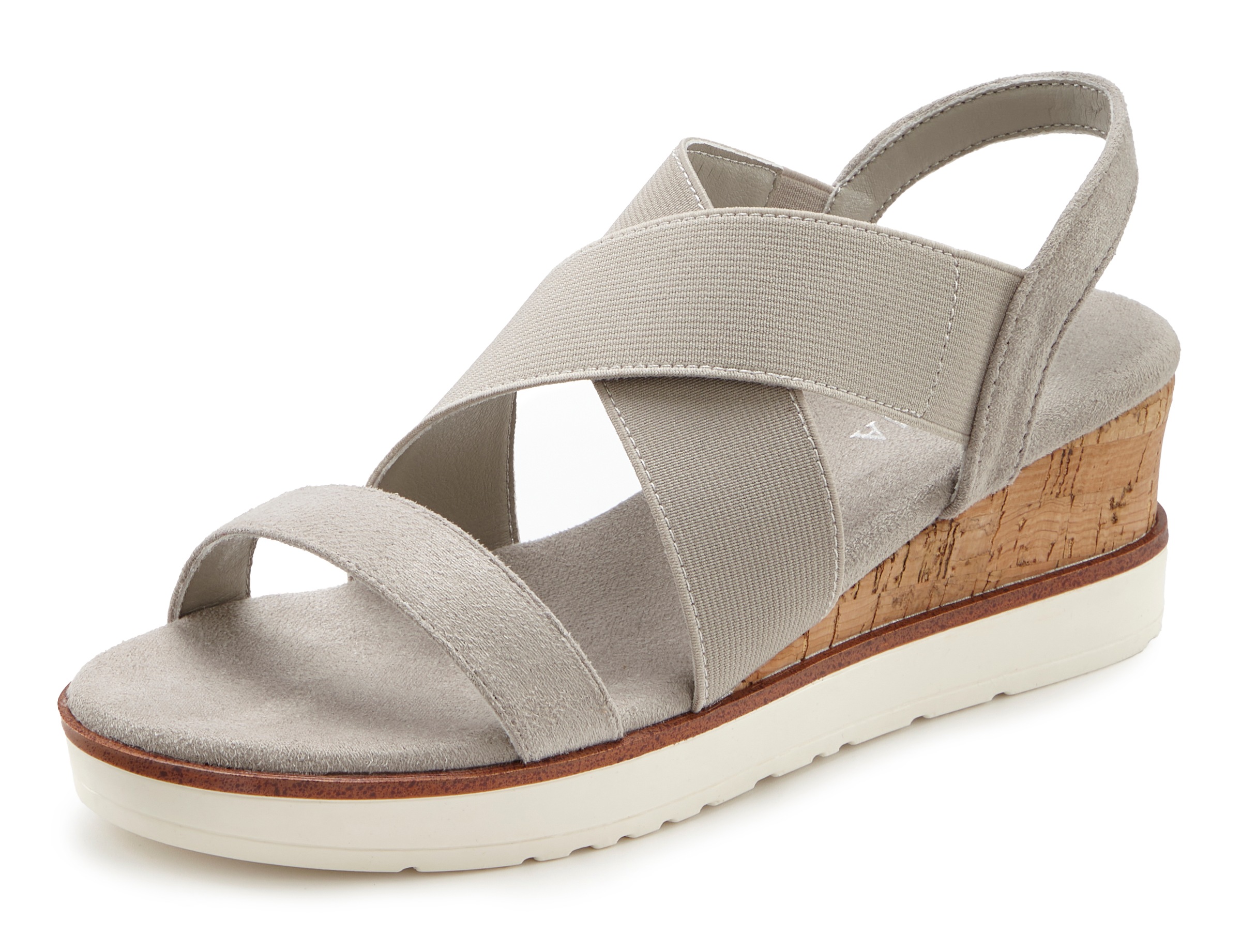 LASCANA Sandalette »Sommerschuh«  Sandale, Sommerschuh mit Keilabsatz und elastischen Riemen VEGAN