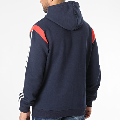 Sweat Capuche A Bandes IP2250 Bleu Marine