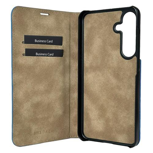 Samsung Galaxy S24  Plus Echtleder Book Case Tasche Flip Cover Hand Made (MARCS24P-M15) - Blau