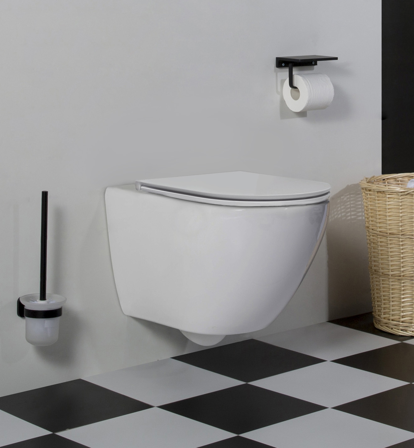 Geberit UP100 toiletset met Saniclear Jama Compact randloos toilet en softclose zitting