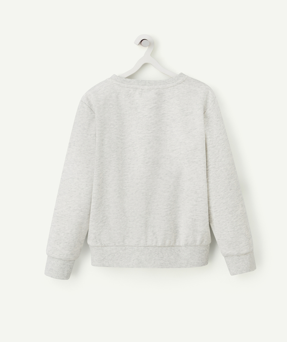 SWEAT GARÇON EN FIBRES RECYCLÉES GRIS CHINÉ AVEC MOTIF THÈME ROCK