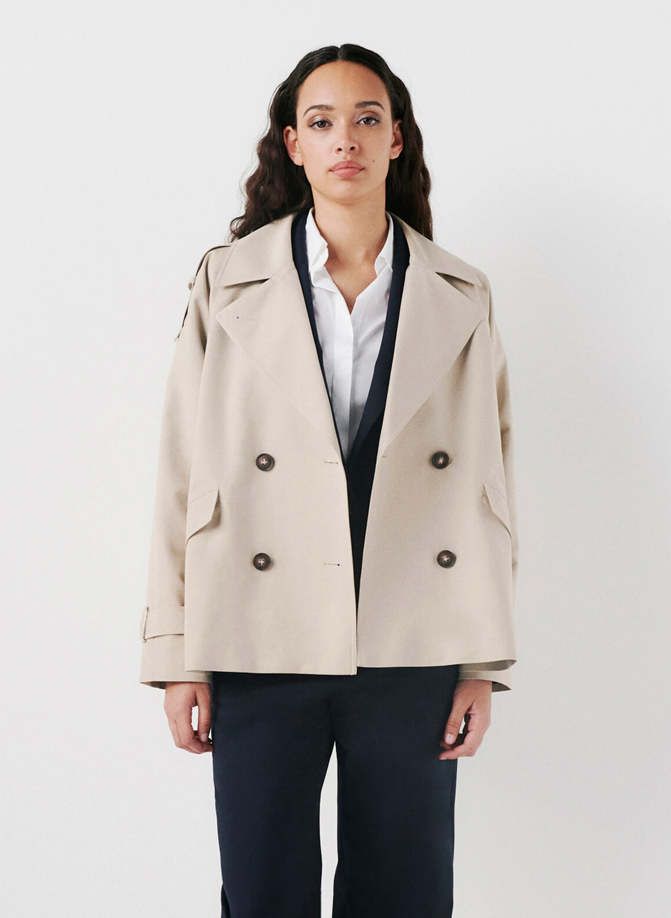 GOURMAND - Trench court ample| Beige