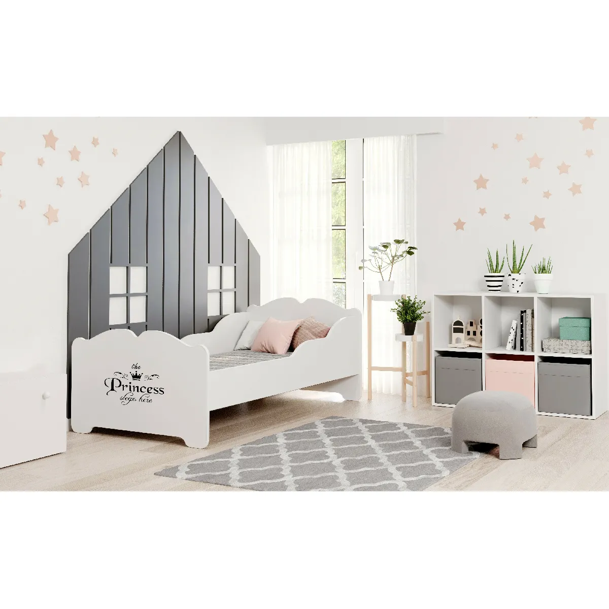 HT MEUBLES Lit enfant ALMENA 140x70 cm - Thème Princesse