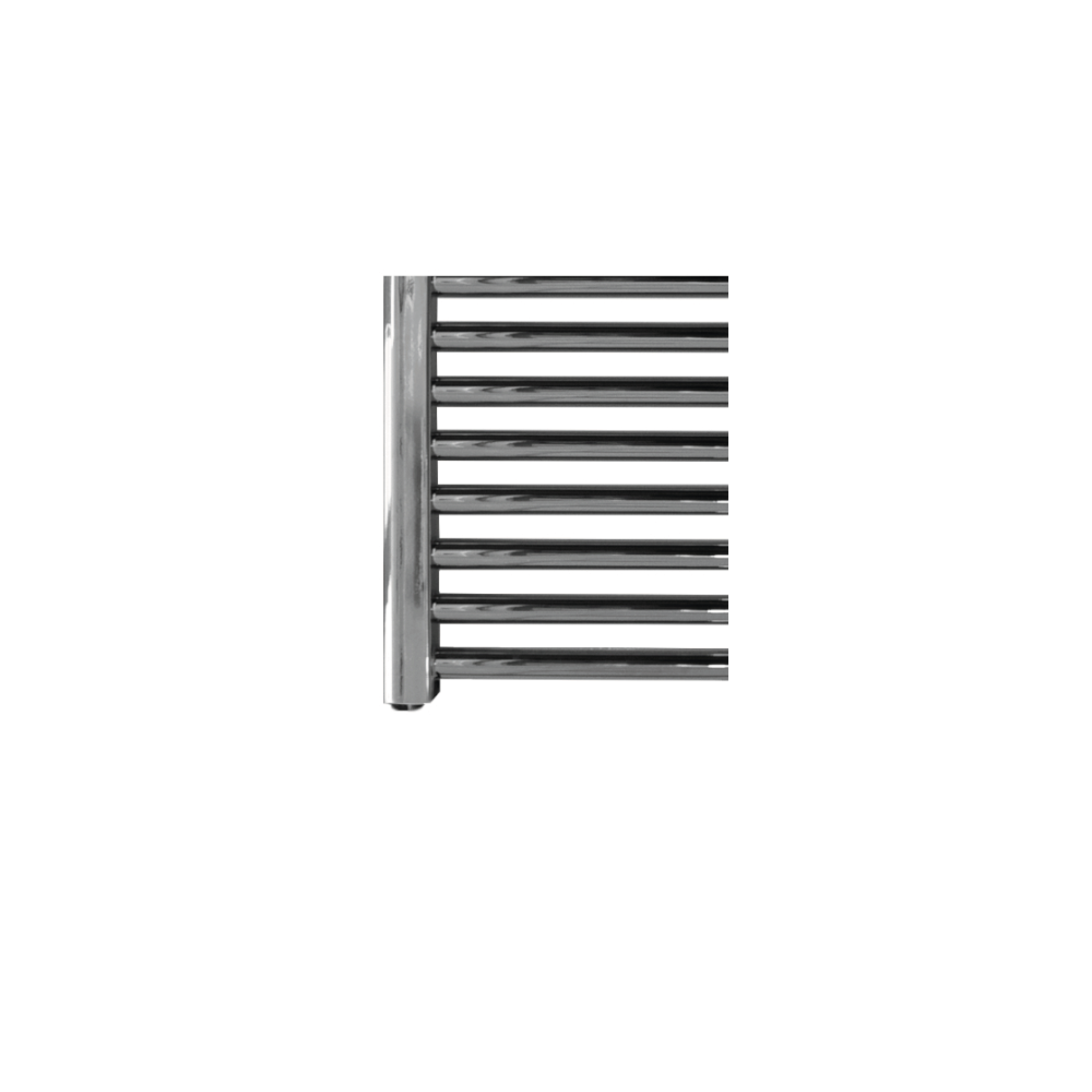 Sanicare HVS elektrische radiator 45x172cm chroom met afstandsbediening en thermostaat chroom linksonder