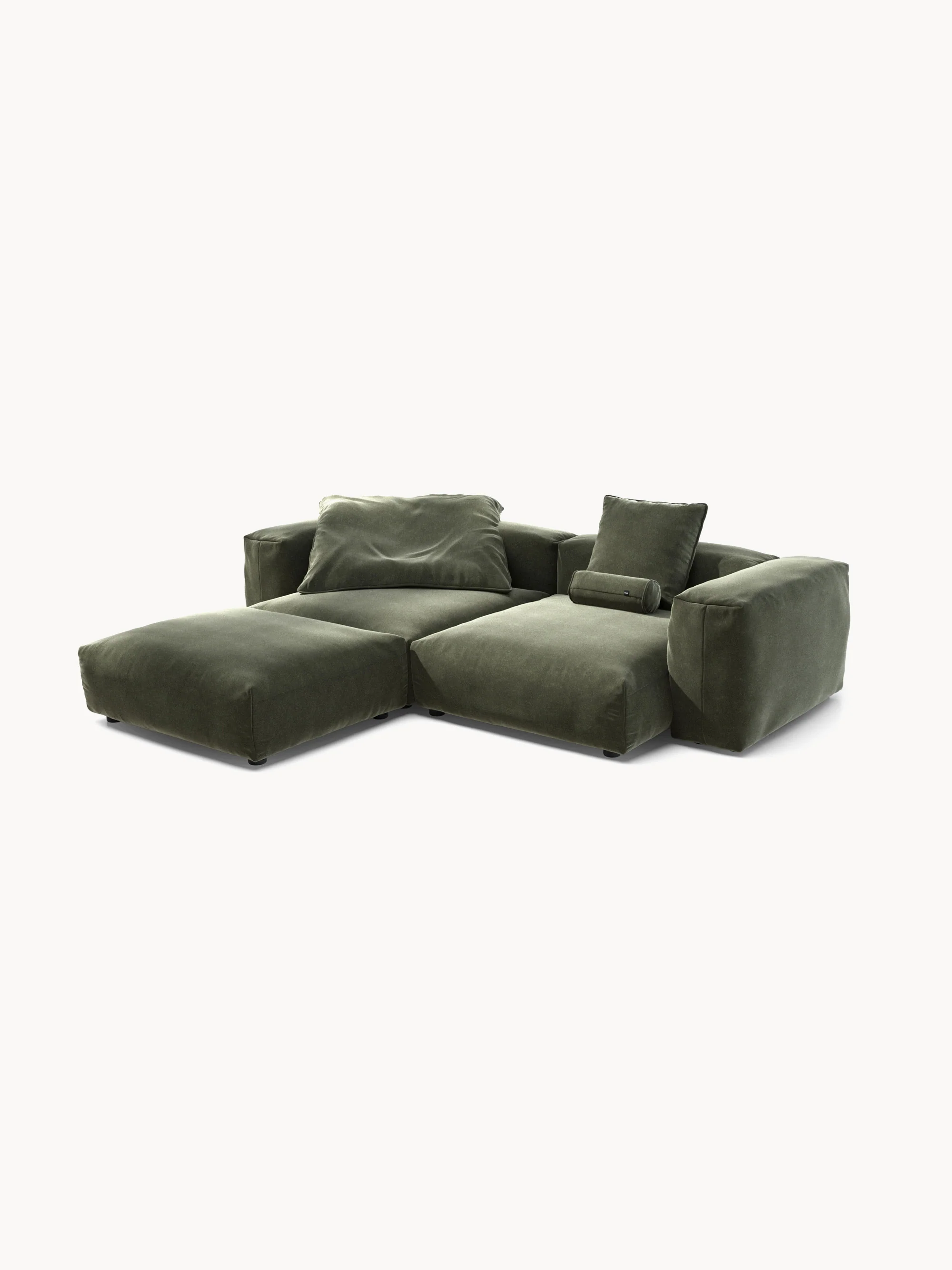 Modulaire hoekbank Vetsak (3-zits) van fluweel
