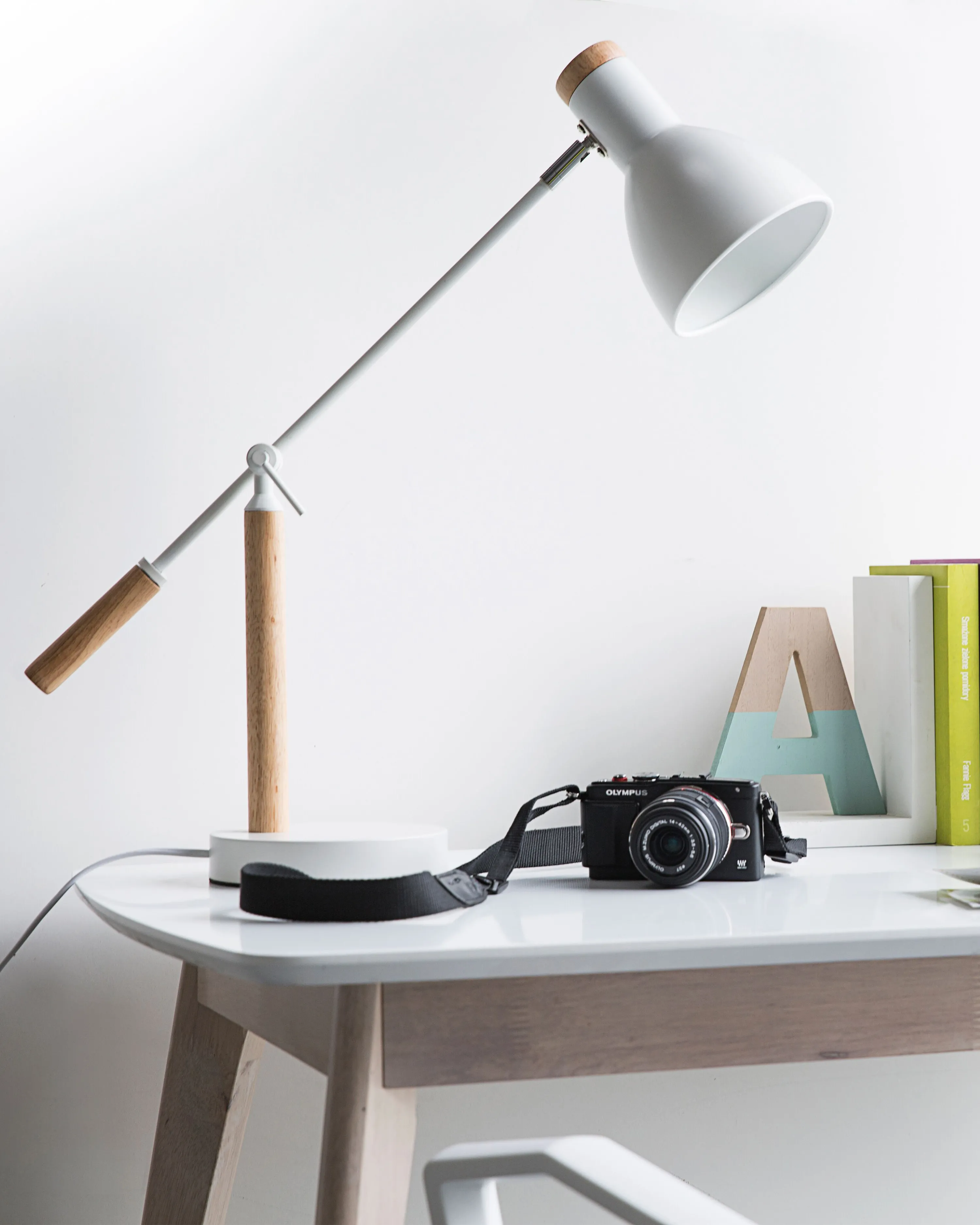 Bureaulamp PECKOS verstelbaar Metaal Wit