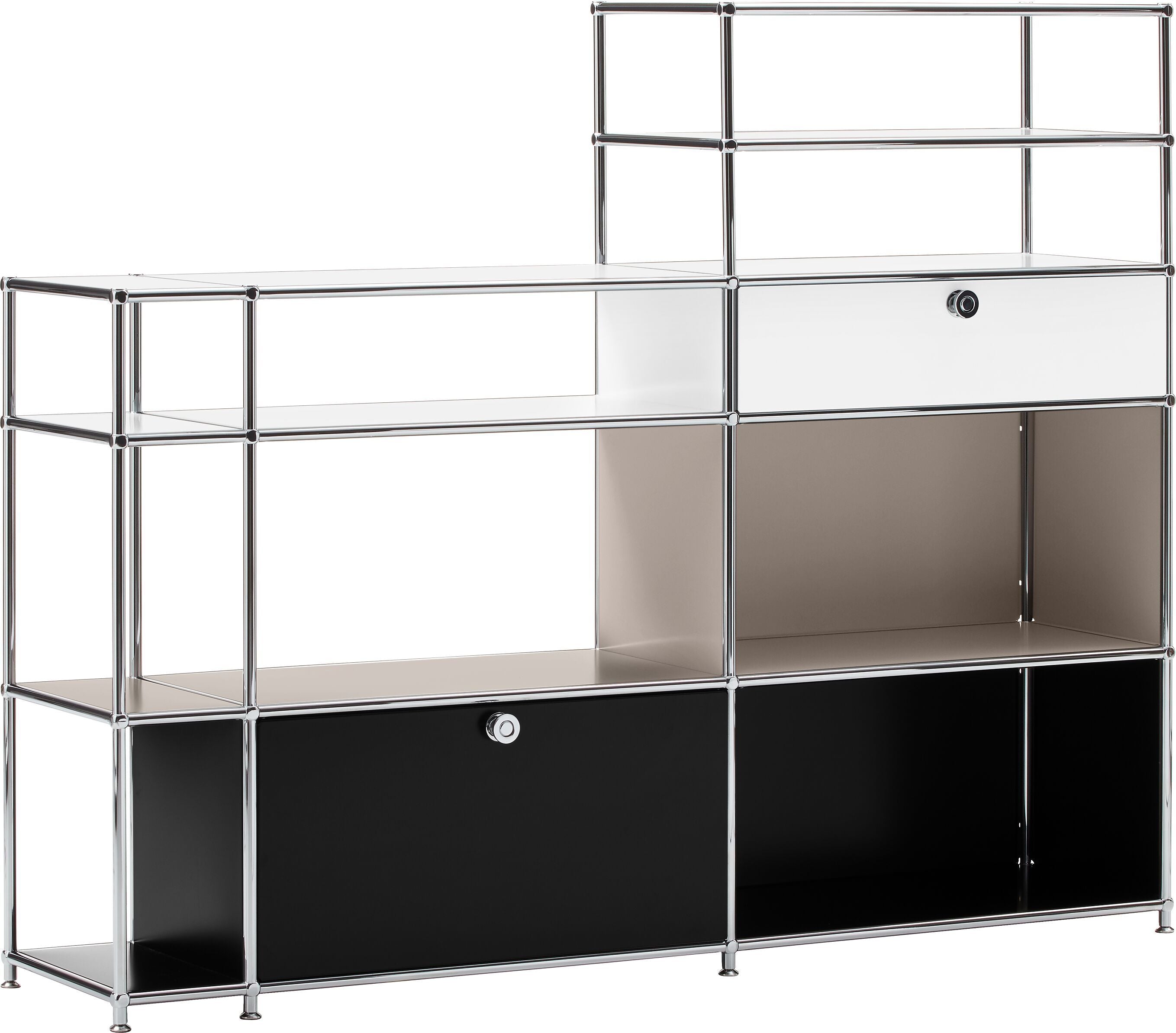 FLEXCUBE Regal - Weiss / Schwarz / B: 172.0 cm x T: 40.0 cm x H: 139.0 cm