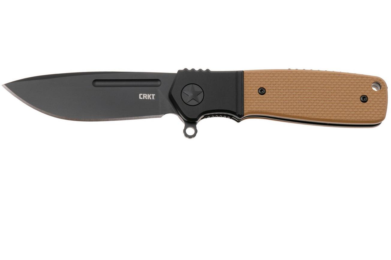 CRKT Homefront Compact Black DLC K245BKP Desert Tan G10 zakmes, Ken Onion design