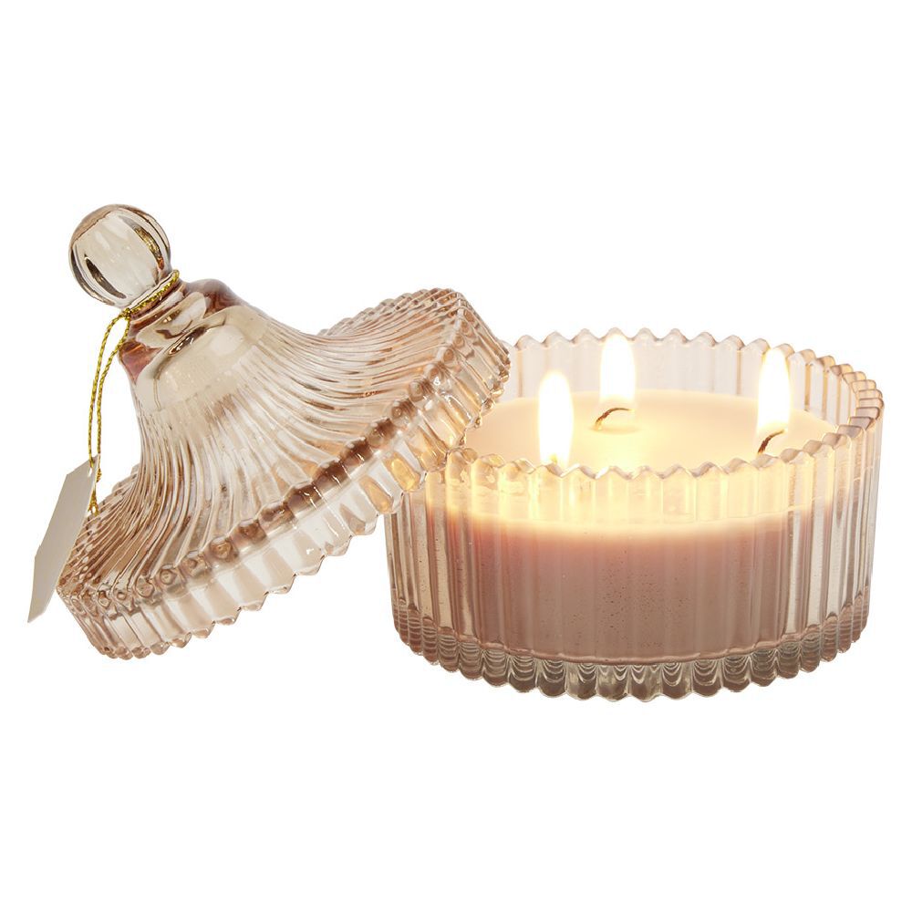Bougie chic design poudrier beige