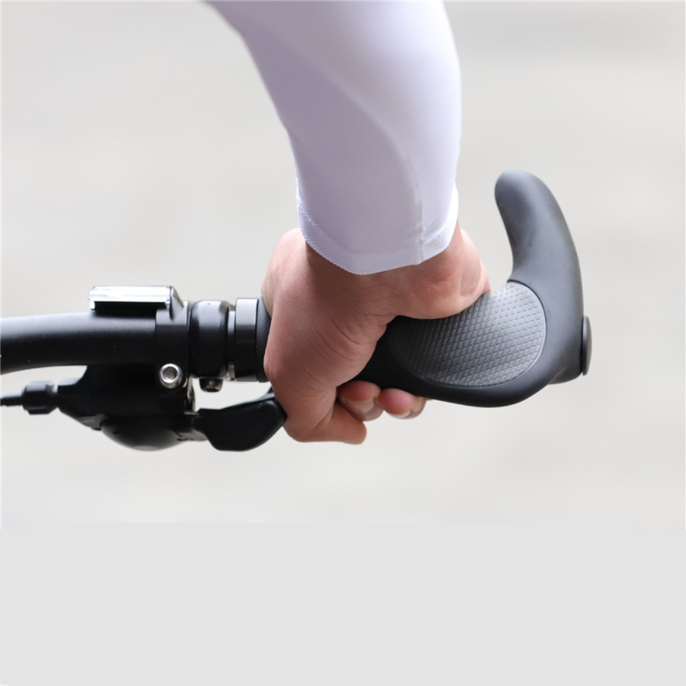 (2er Set) Ergonomischer Fahrrad Mountainbike Lenker Hörner Griff - Schwarz / Grau