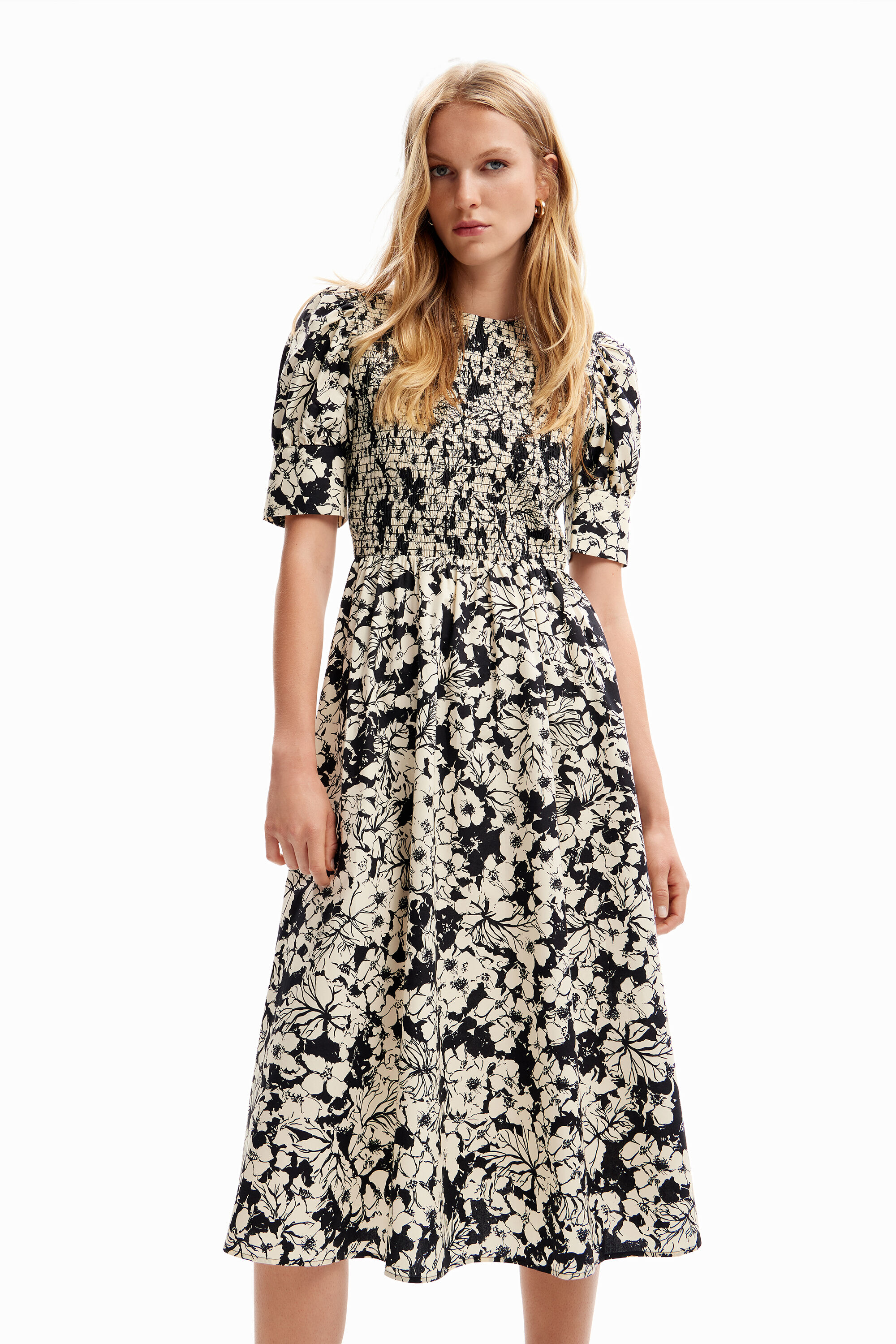 Robe midi fleurs