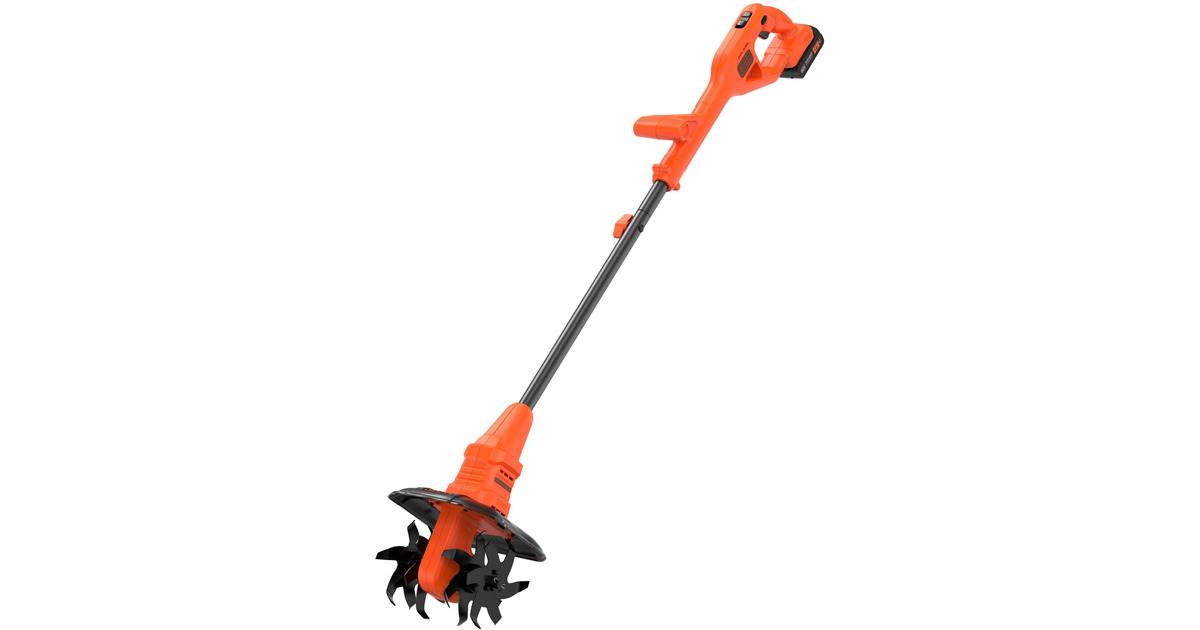BLACK+DECKERBETL1820L-QW 18V 2.0Ah Grondfrees  (Oranje/zwart, 18V 2.0Ah accu en 400mA Lader inbegrepen)