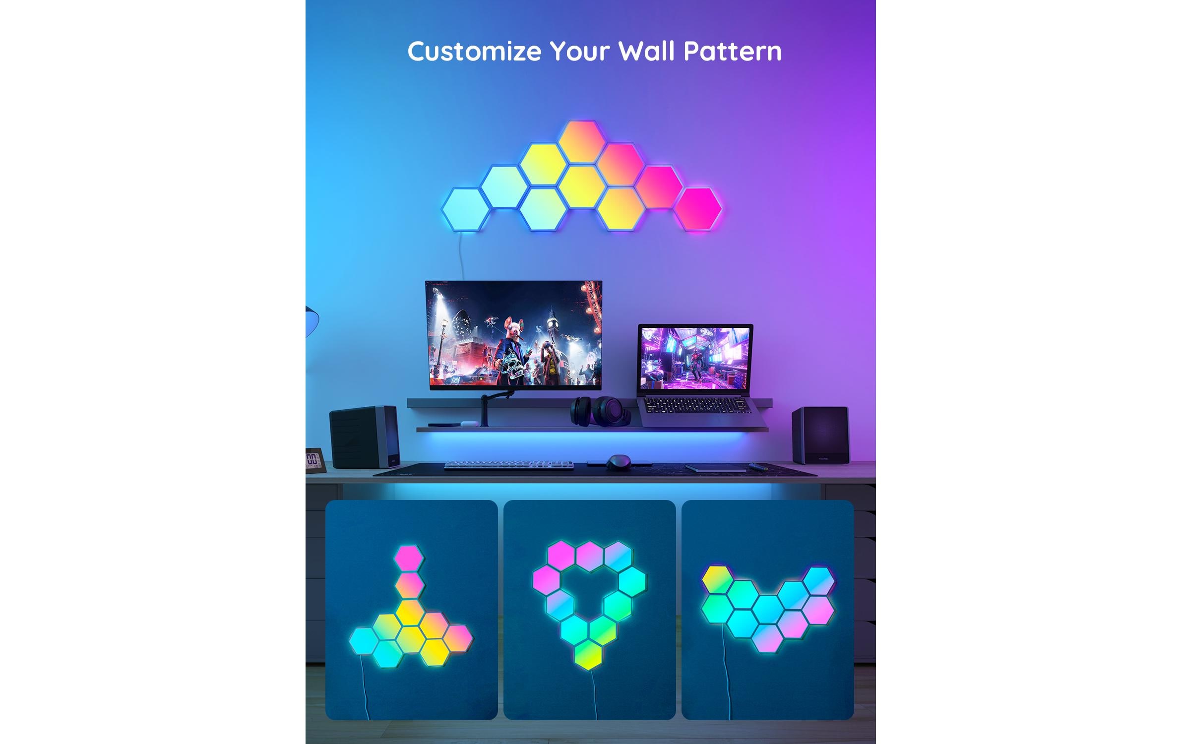 Panelleuchte Glide Hexa, 10er, RGBIC<br>Light Panels