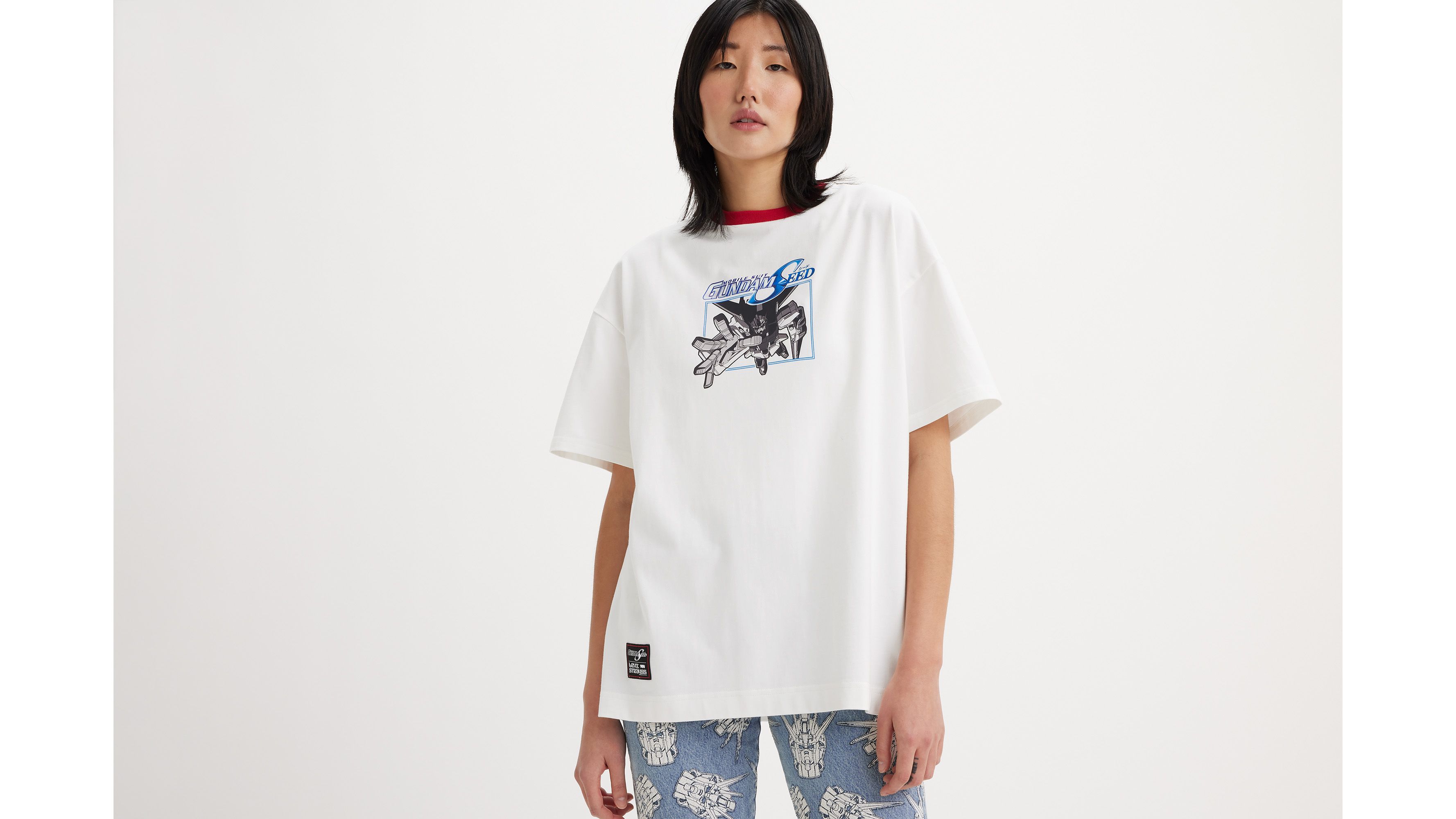 T-shirt boxy Levi's® x Gundam SEED - Starbright White - Blanc
