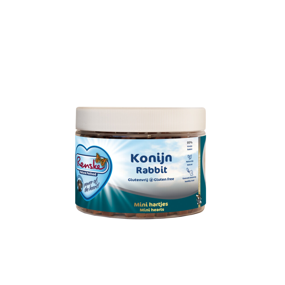 Renske Gezonde Beloning Mini Hartjes Hond Konijn300 gr