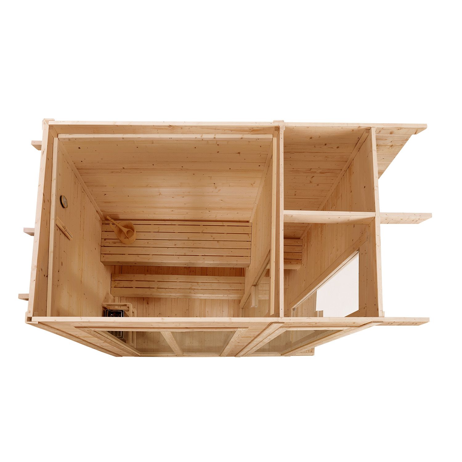 Artsauna Outdoor Sauna Varberg 320 x 180 cm mit 8 kW Ofen & Zubehör - Gartensauna mit Umkleidekabine