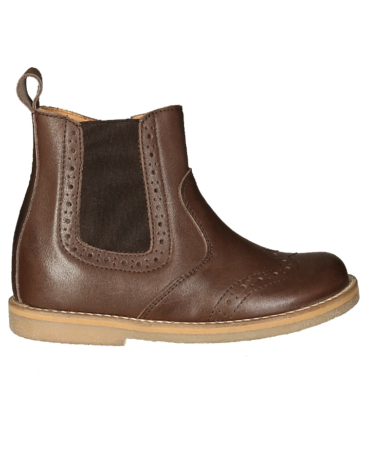 Chelsea-Boots LEVENTE mit Lochmuster in dunkelbraun