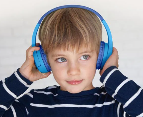 SoundForm Kinder Bluetooth On-Ear Kopfhörer Wireless Headset 85dB Begrenzte Lautstärke (AUD002btBL) - Blau