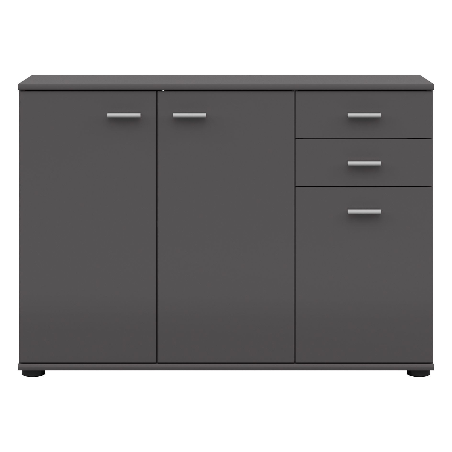 Kommode - anthrazit - 3 Türen - 106 cm breit
