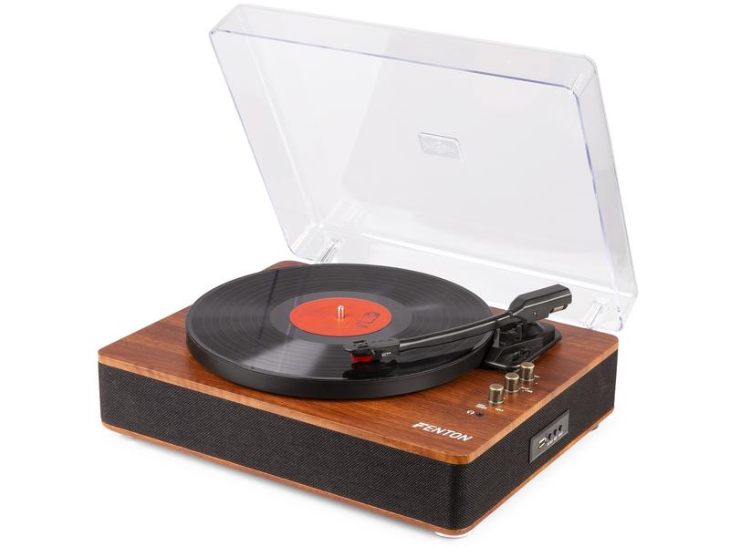 Fenton Plattenspieler mit Bluetooth RP162 Dunkelbraun Retro Plattenspieler mit Bluetooth, USB-Player und Umwandlungsmöglichkeit für Schallplatten