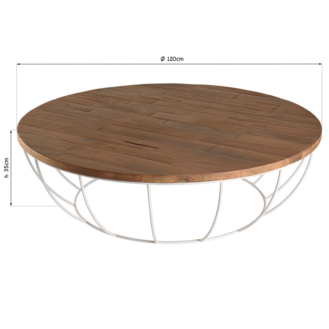 Macabane Table basse Sixtine bois naturel  - D.120xH.35 cm
