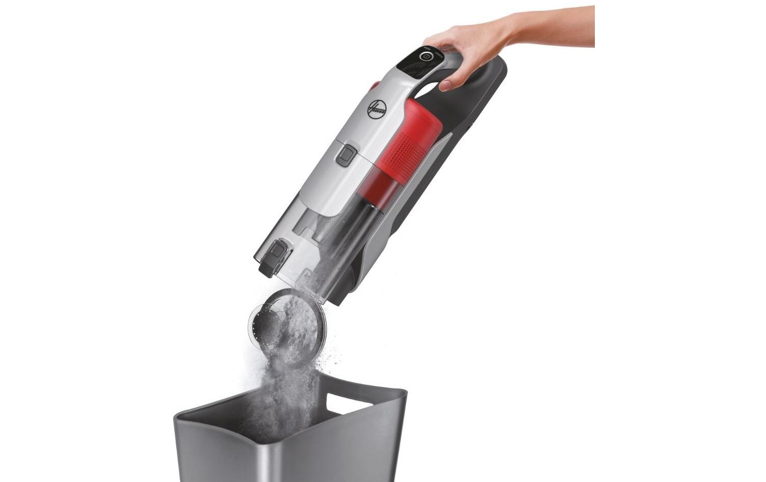 Akku-Hand- und Stielsauger HF9 Grau/Rot<br>Kabelloser Staubsauger mit «Anti-Twist»-Technologie