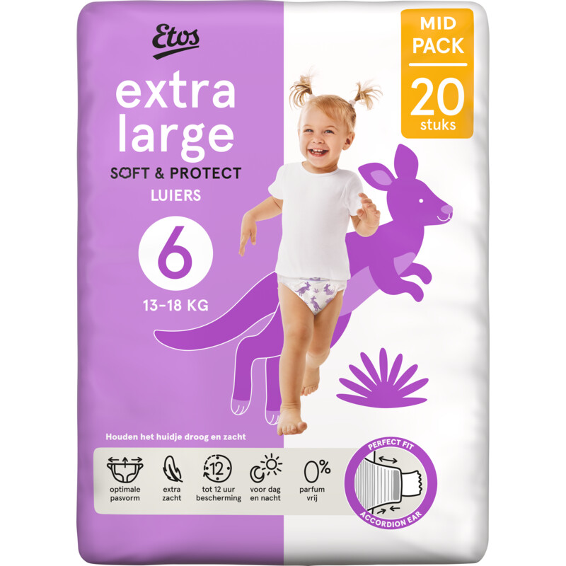 Etos Extra large soft & protect luiers maat 6