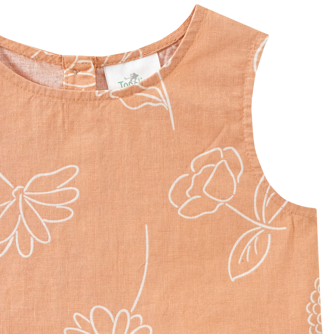 Topolino Pure Collection Mädchen Leinen-Top mit Blumen allover orange
