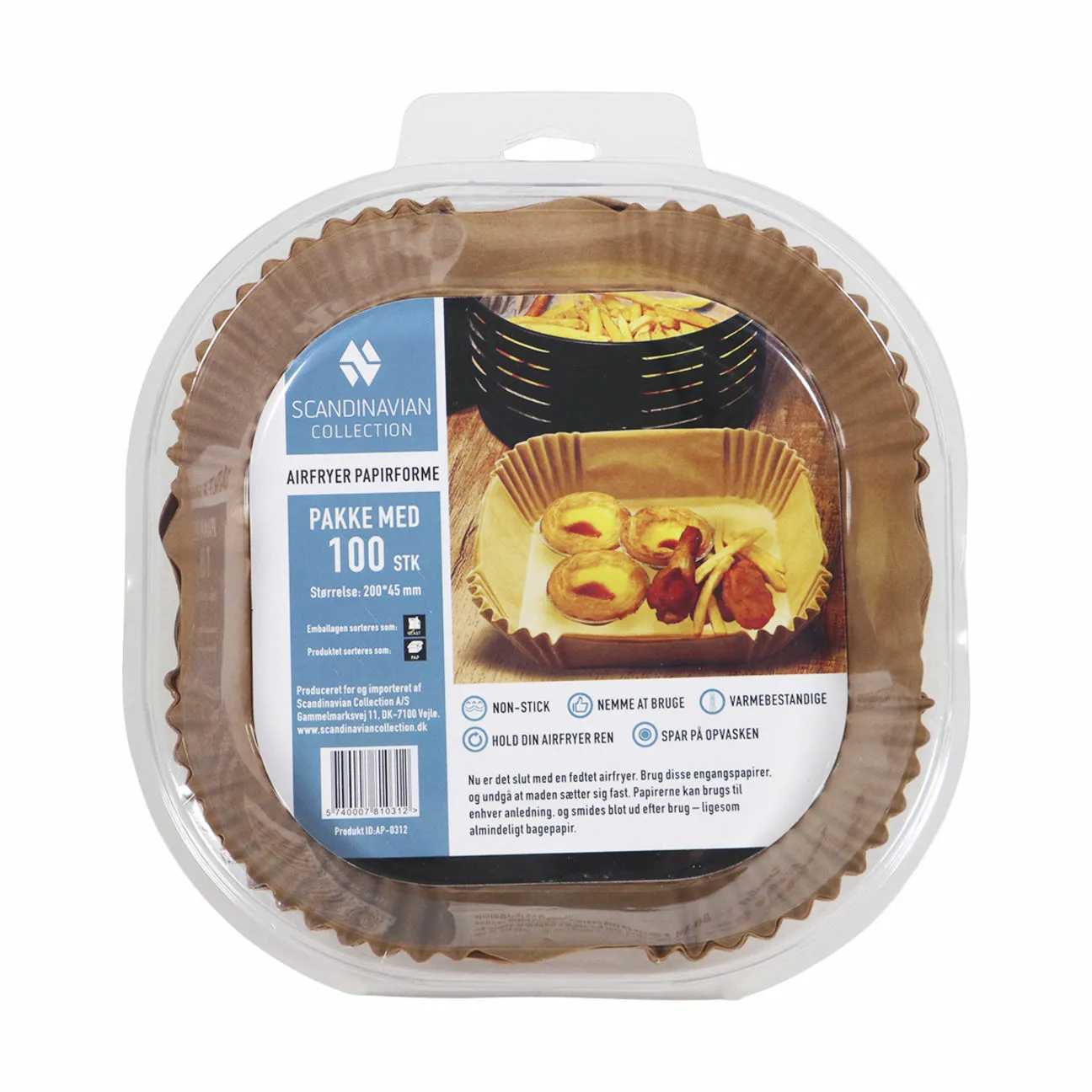 Scandinavian Collection Papirform til airfryer - 100 stk.