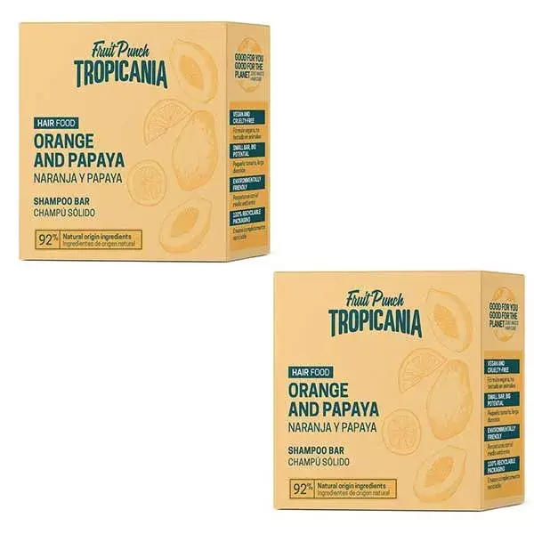 Shampoo sólido Tropicania Laranja e Mamão 50g x2