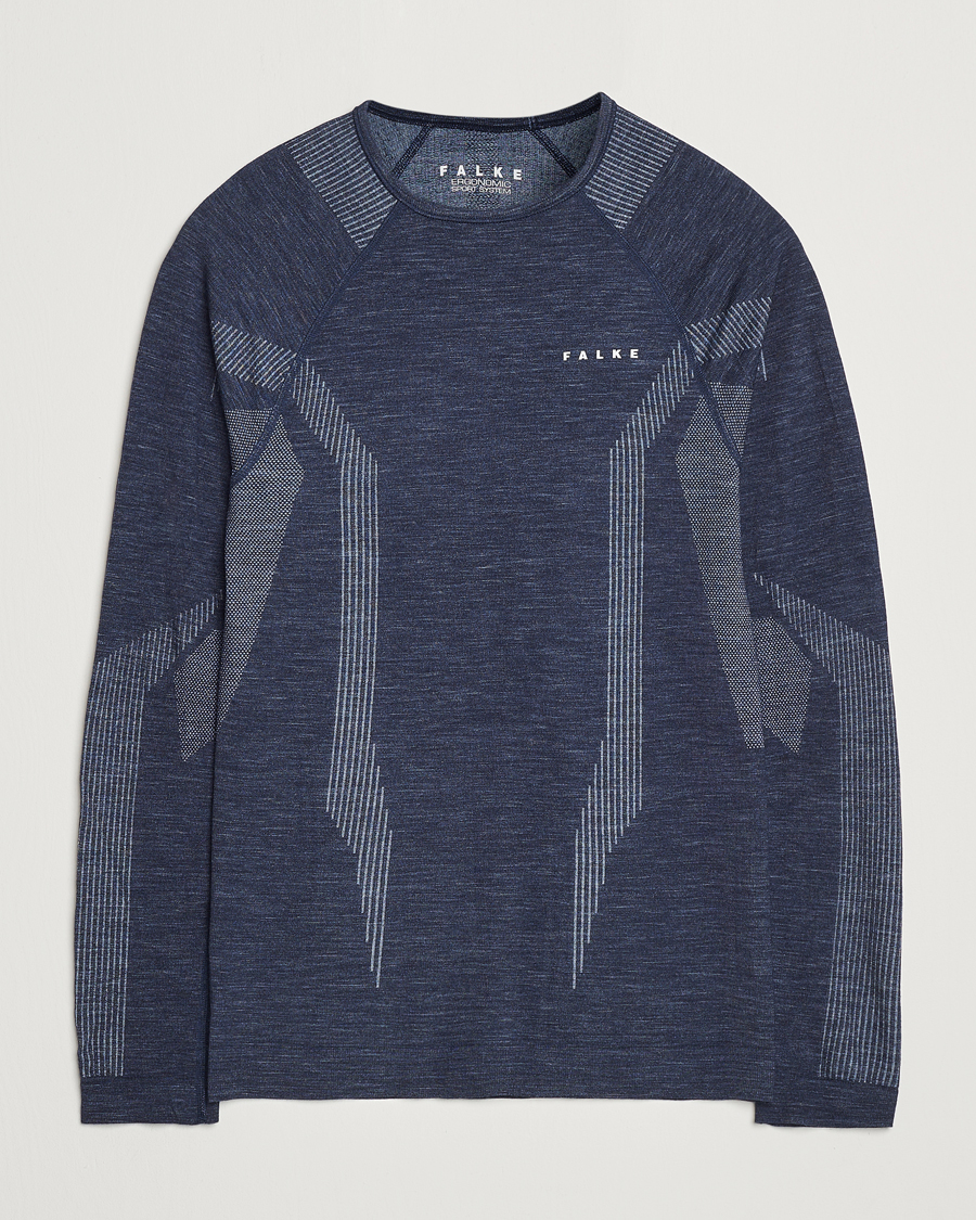 Falke Sport Long Sleeve Wool Tech Shirt Space Blue